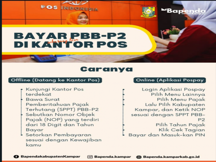 POS INDONESIA DAN POSPAY JADI KANAL BARU PEMBAYARAN PBB-P2 DI KABUPATEN KAMPAR