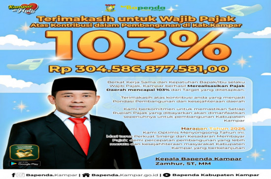 Terima Kasih Wajib Pajak Kampar! Target 2025 Terlampaui