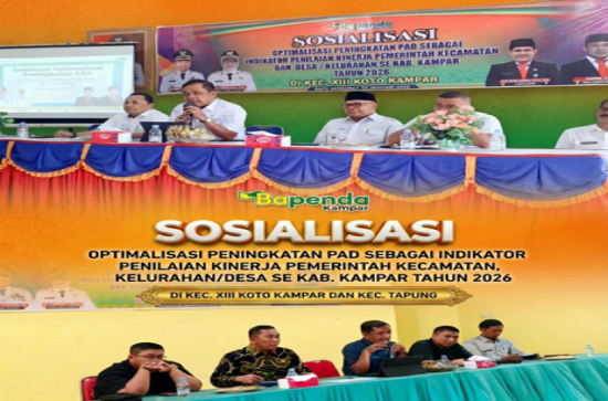 Bapenda Kampar Gelar Sosialisasi Optimalisasi Peningkatan PAD Tahun 2026 Pada 2 Wilayah Kerja UPTD